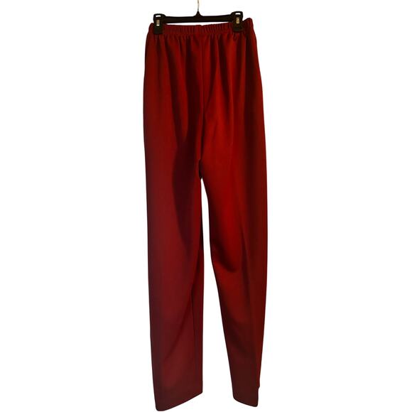 Vintage Blair Womens Polyester Pants Sewn in Front Pleat Slit Pockets Maroon 10T - Picture 2 of 5